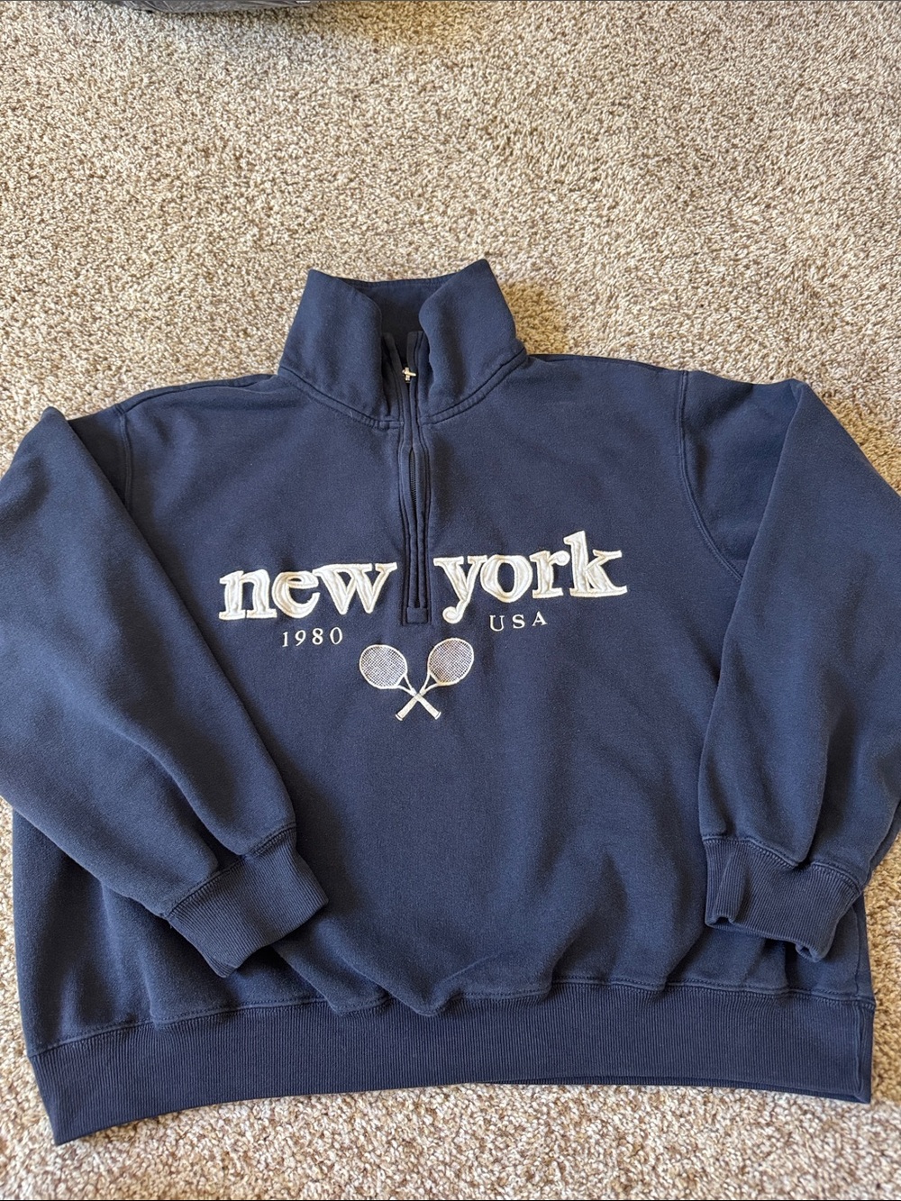 HOLLISTER NAVY 1/4 ZIP